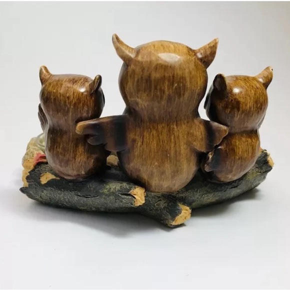 Three Owl Tea Light Holder Ceramic Family Fall 2012 Yankee Candle Cute Preowned - Picture 3 of 6